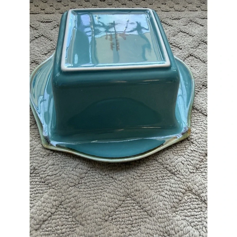 Southern Living at Home Tuscan Everyday Square Baking Dish Teal Turquoise 9 Inch